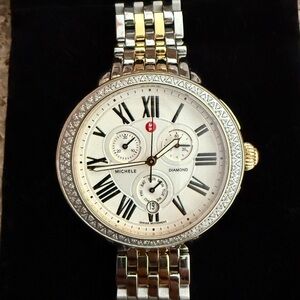 Michele Serein Diamond TwoTone Gold / Silver Swiss Watch GH11500SS -MW21A01C5966